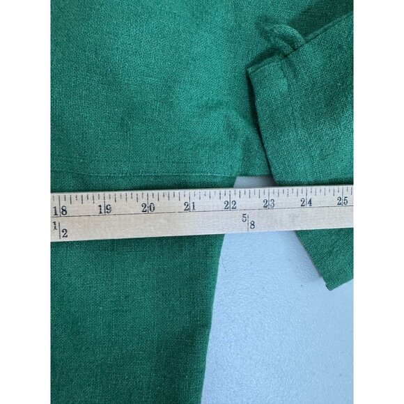 Dancing Ladies lagen look oversized button top green hemp sz L - Picture 4 of 9
